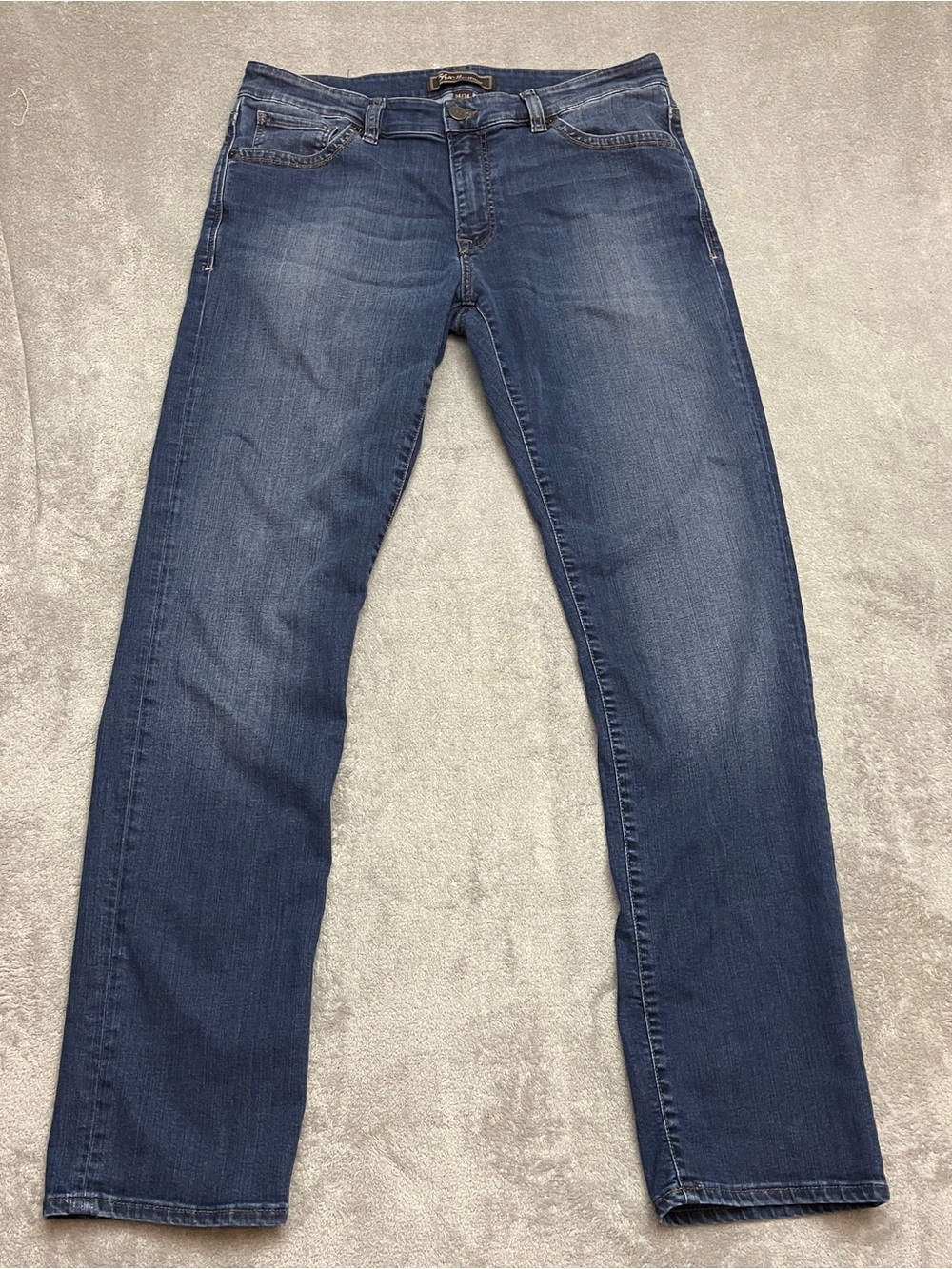 34 Heritage Jeans Mens 34x34 Blue Denim Courage Mid Rise Straight Leg Stretch